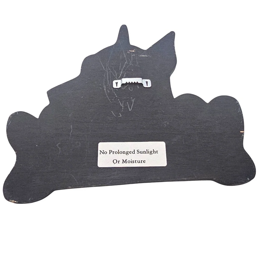 Vintage Miniature Pinscher Wood Wall Sign Spoiled Rotten Dog Bone Plaque Y2K Art
